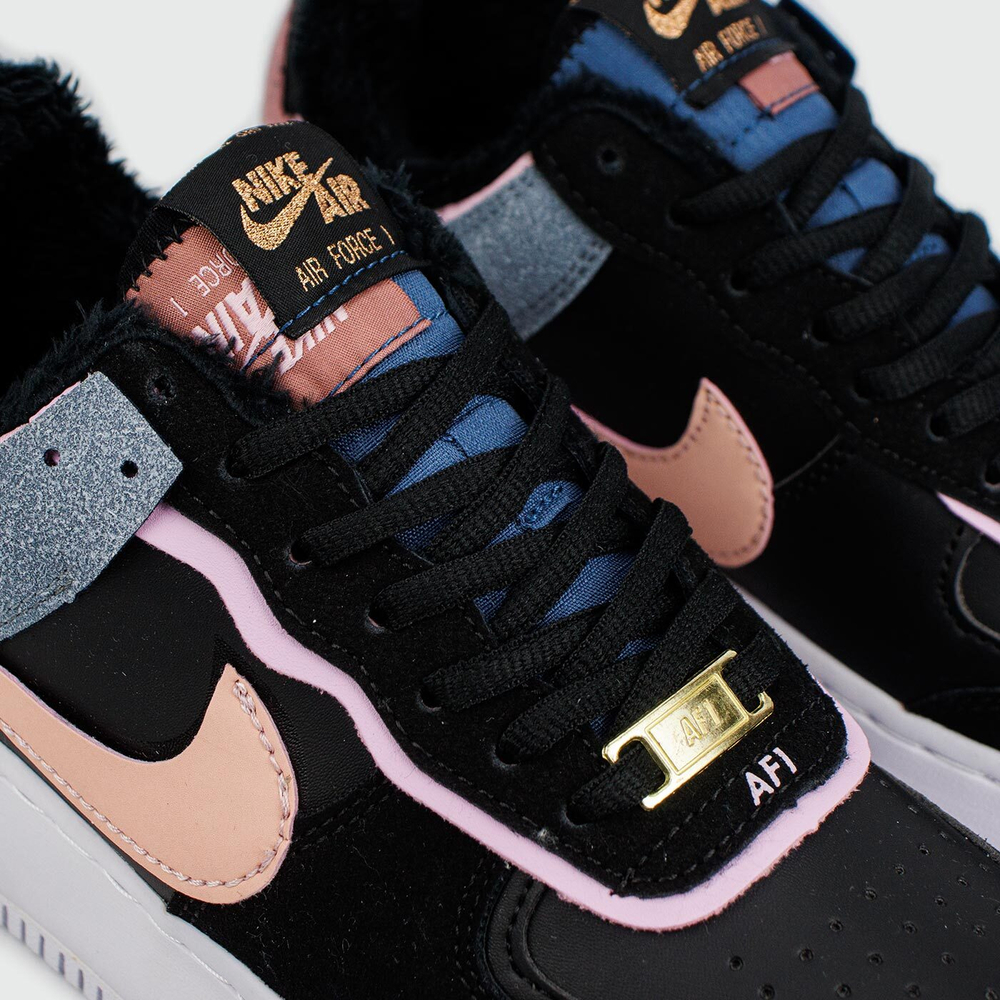 Кроссовки Nike Air Force 1 Shadow with Fur Black Pink