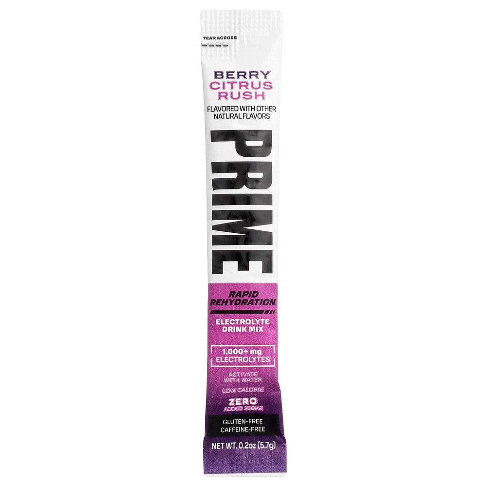 Prime Hydration, Rapid ReHydration, смесь для приготовления электролитического напитка, со вкусом ягод и цитрусовых, 16 стик-пакетов по 5,7 г (0,2 унции)