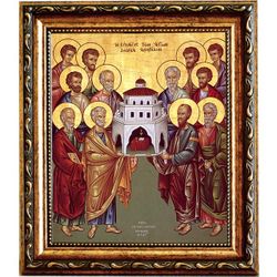 Собор двенадцати апостолов. Икона на холсте.