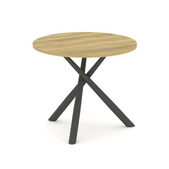 Oak Стол переговорный круглый D=900 PR.C.SPRG-002.D Дуб Винченцо/Металл Антрацит 900*900*750