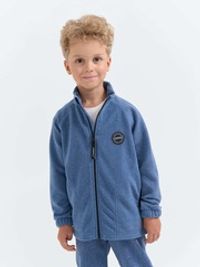 Олимпийка на молнии "Деним" из фактурного флиса