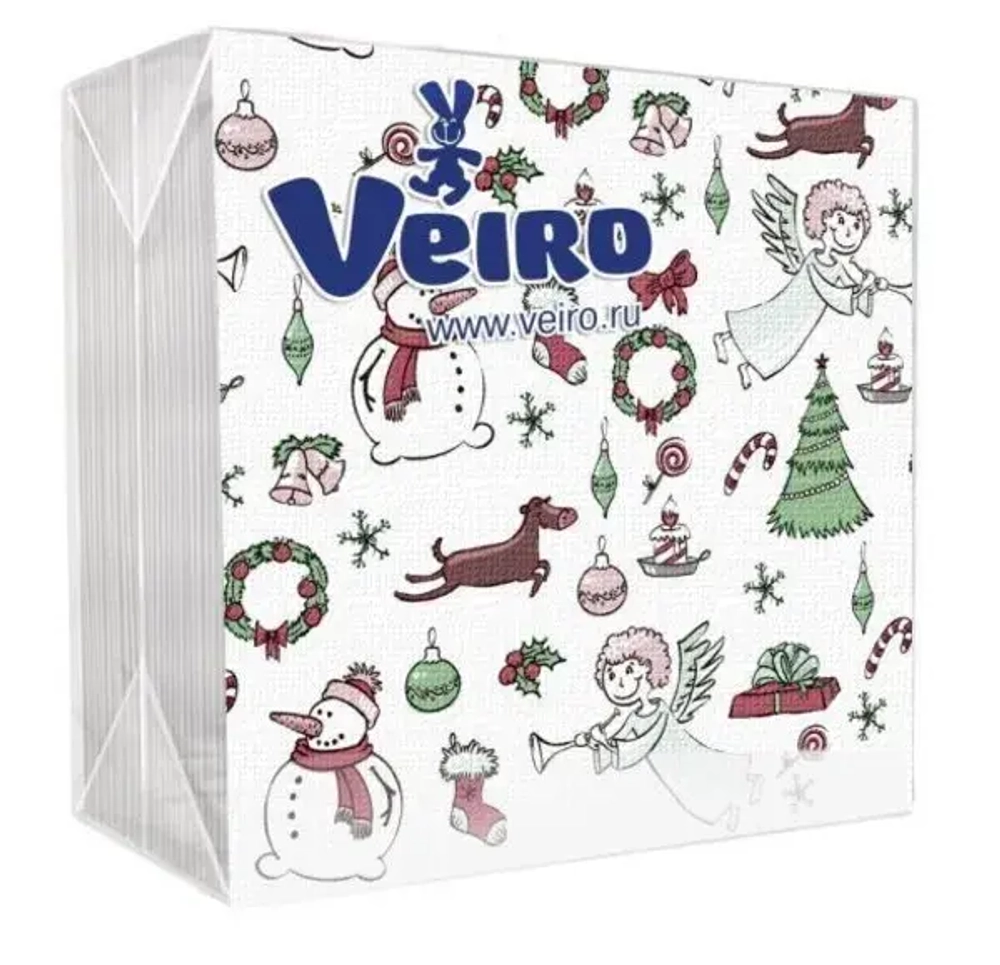 Салфетки бумажные Veiro «Калейдоскоп»24*24 , 1 слой, 50л