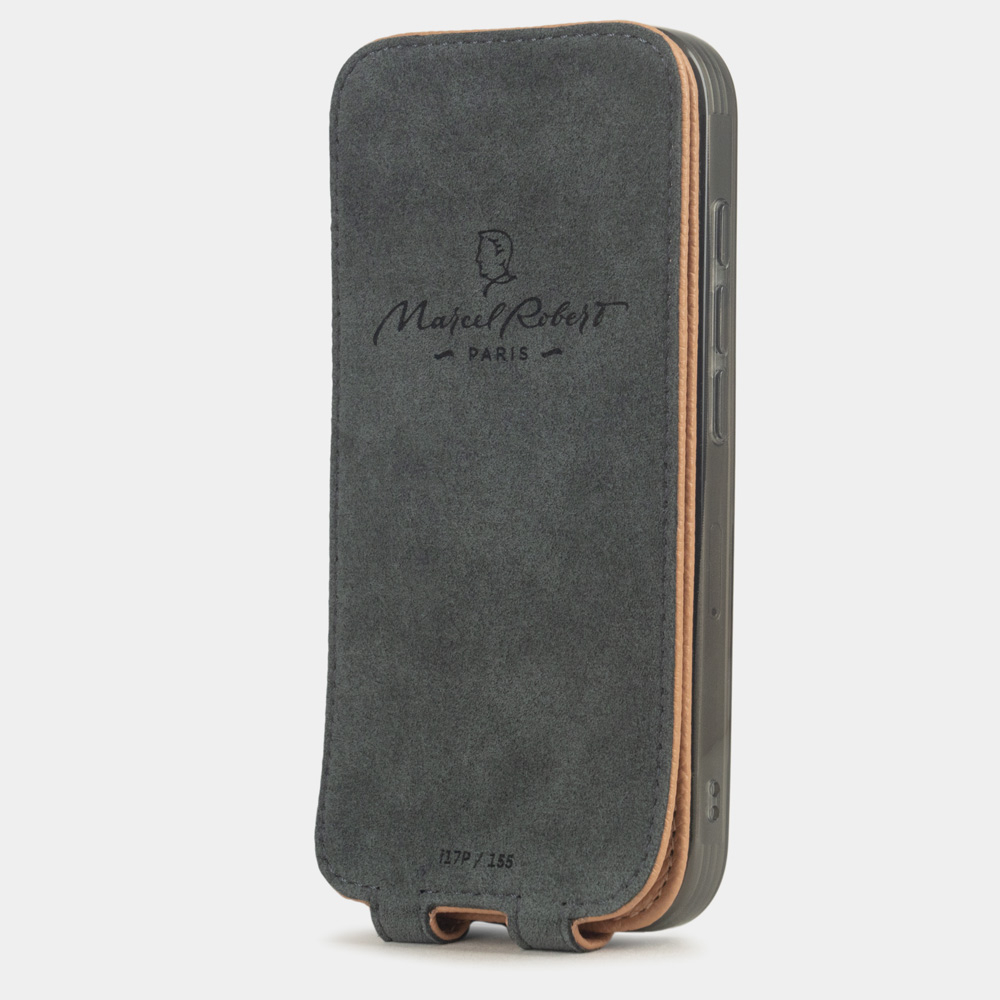 Чехол iPhone 17 Pro натуральная кожа сафьяно, цвета кэмел