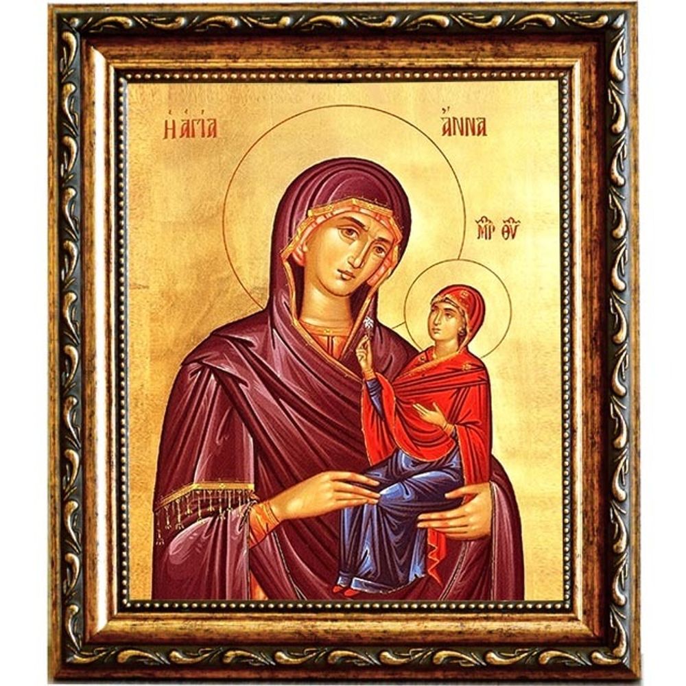 Анна праведная, мать Пресвятой Богородицы. Икона на холсте.