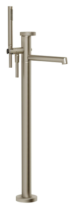 Cмеситель для ванны Gessi Anello, напольный, с душевой лейкой, встраиваемый, цвет Finox Brushed Nickel