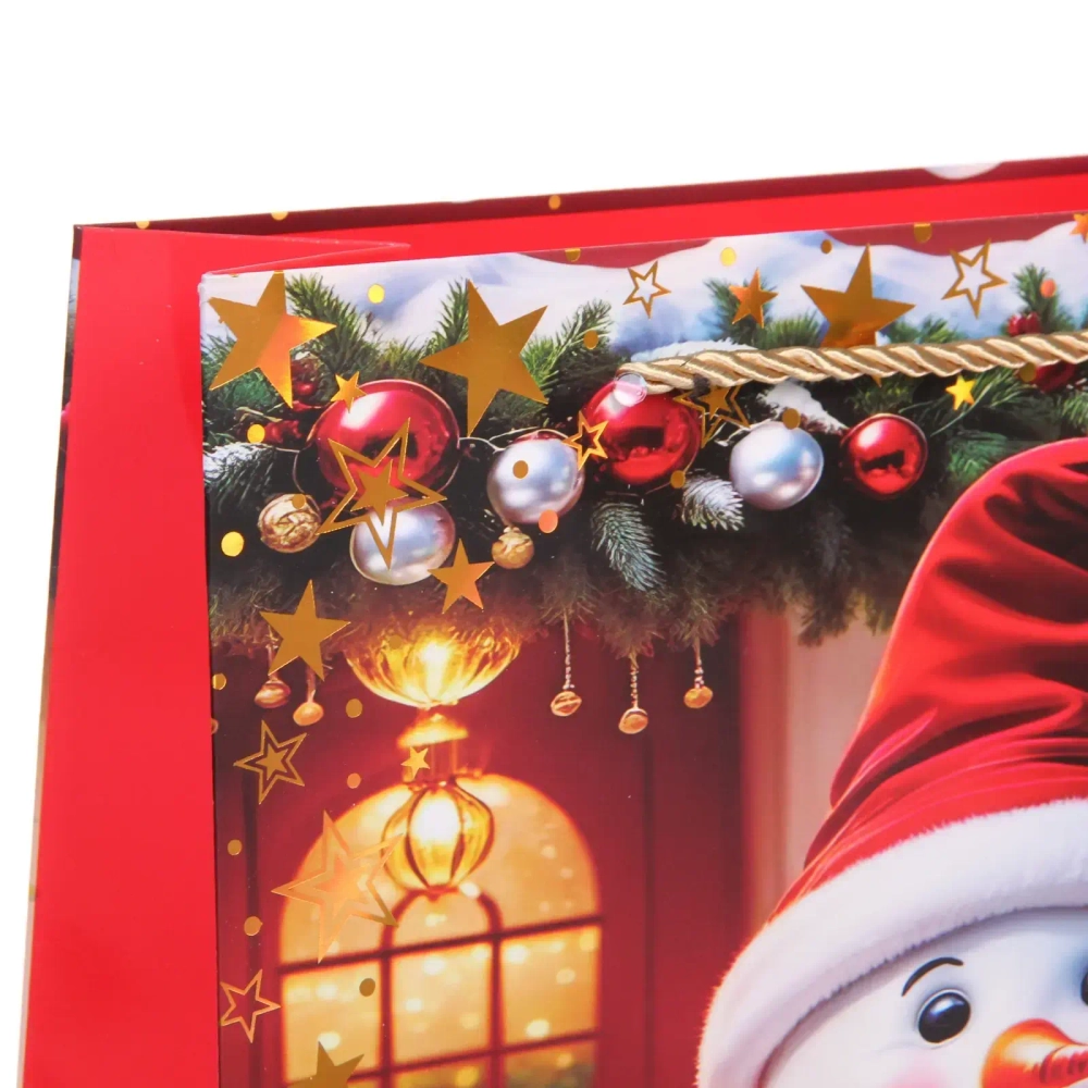 Пакет подарочный «Волшебный снеговик» 26*32*10 см, микс