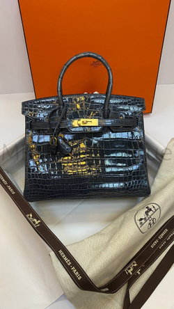 Сумка Hermes Birkin 30 из кожи крокодила "Ручная работа"