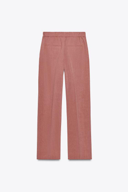 ZARA ПРЯМЫЕ БРЮКИ С ЭЛАСТИЧНЫМ ПОЯСОМ, МАРСАЛА