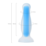 Голубая светящаяся в темноте анальная втулка 12,5см ToyFa Beyond Namor Glow 873007