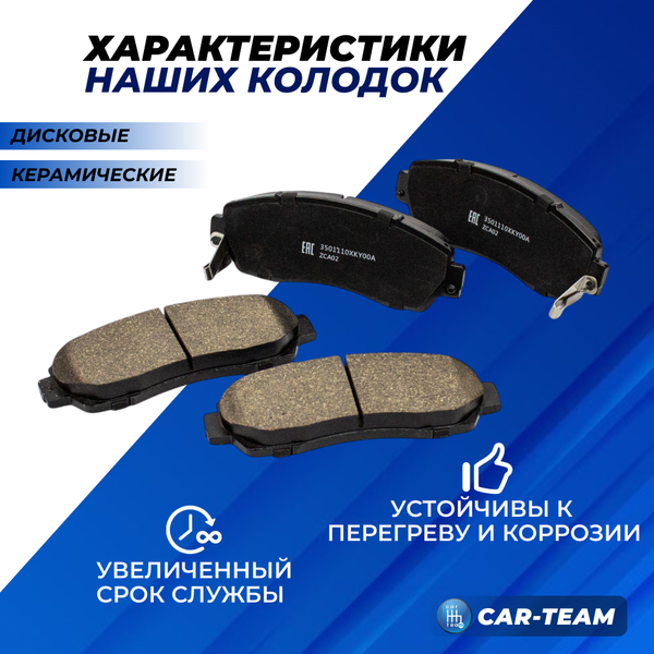 Колодки тормозные передние (керамические) Chery Tiggo 8 Pro, Haval H6, M6, F7, F7H, , Exeed TXL, VX, Changan CS75 (арт. ZCP-0136)