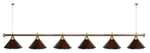 Лампа STARTBILLIARDS 6 пл. (плафоны зеленые,штанга золотая,фурнитура золото)