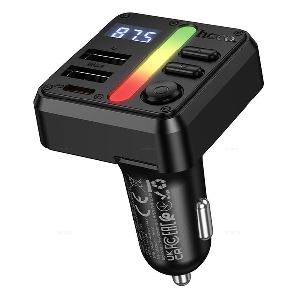 Hoco E89 Libre 45W(1A1C автомобильный BT FM трансмиттер (black)