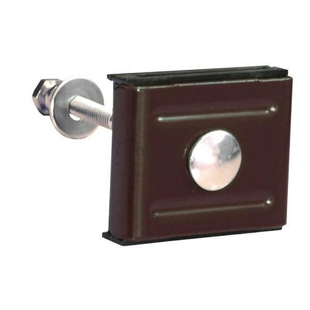 Крепление антивандальное (скоба + болт) М6х90 RAL8017 (скоба паук)