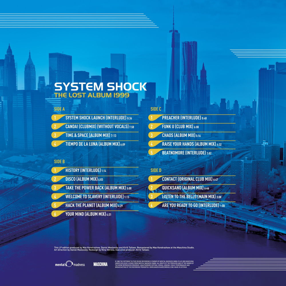 LP: Brooklyn Bounce — «System Shock (The Lost Album 1999)» (2006/2023) [2LP Limited Blue Vinyl]