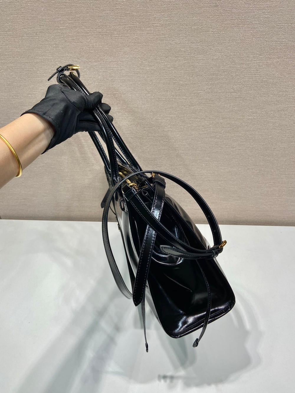 Prada Large Leather Handbag 38 cm