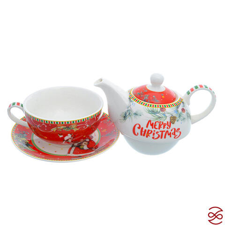 Набор Christmas time 3 предмета (заварочный чайник + чашка + блюдце) Royal Classics