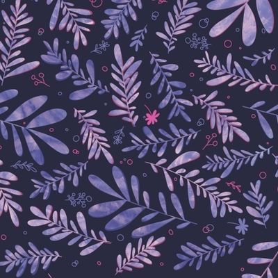 Very Peri листья на чёрном фоне