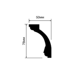Hi Wood. Плинтус потолочный AL75 (76*50*2000мм) Фитополимер