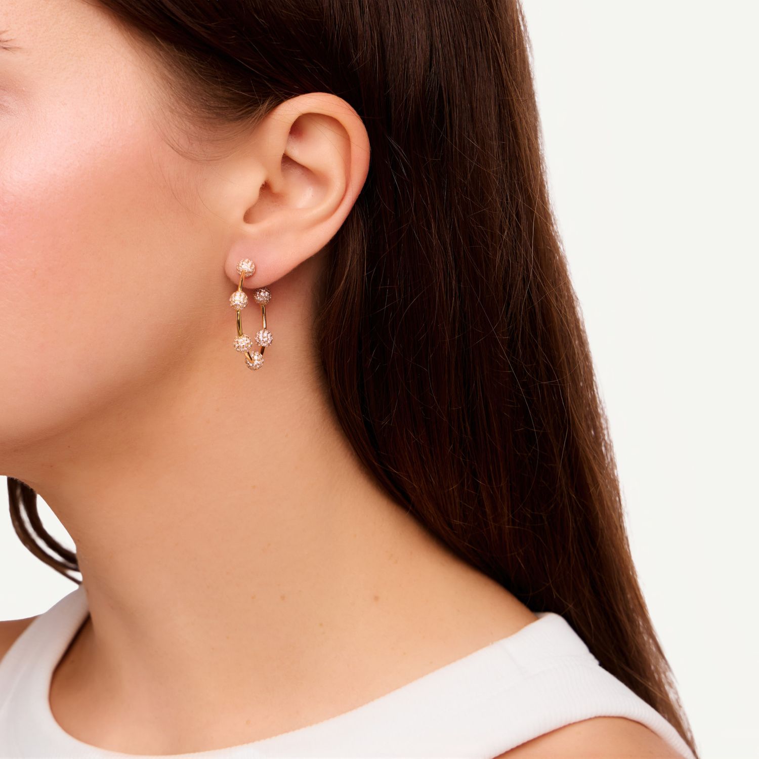 Серьги Big Orbital Ring Earrings - Pink Gold