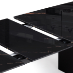 Стол стеклянный Woodville Денхольм 240(290)х100х75 обсидиан, черный