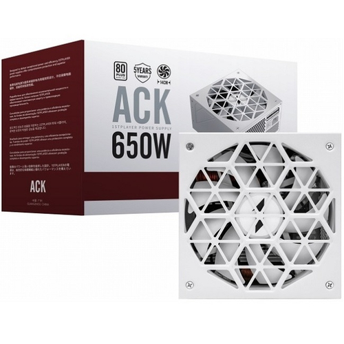 Блок питания 1STPLAYER 650W ACK Standard White, 140 мм, 80 PLUS Standard (HA-650AC1-WH)