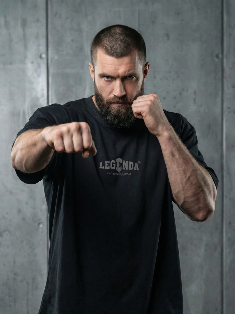 Футболка оверсайз хлопковая черная Legenda Витрувианский человек
