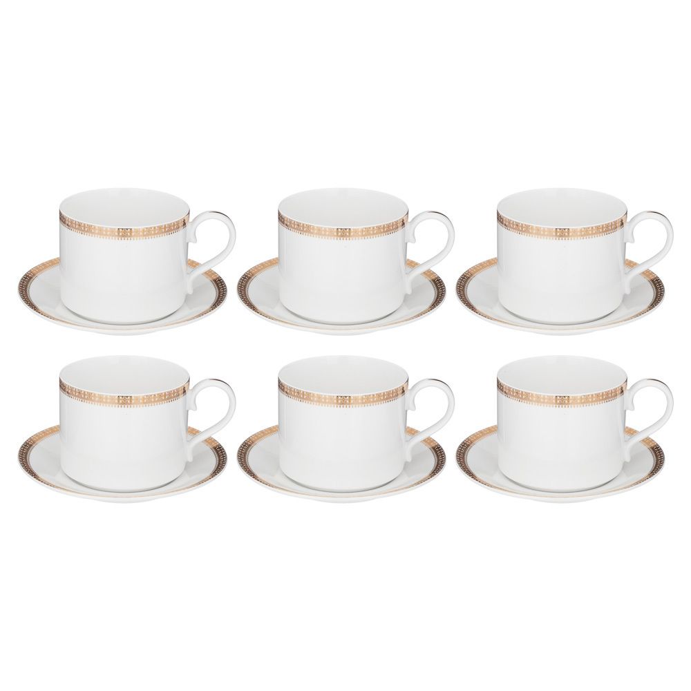 ЧАЙНЫЙ СЕРВИЗ LEFARD "CROWN" НА 6 ПЕР. 14 ПР. 1000/350/300 МЛ ЗОЛОТОЙ (КОР=4НАБ.)