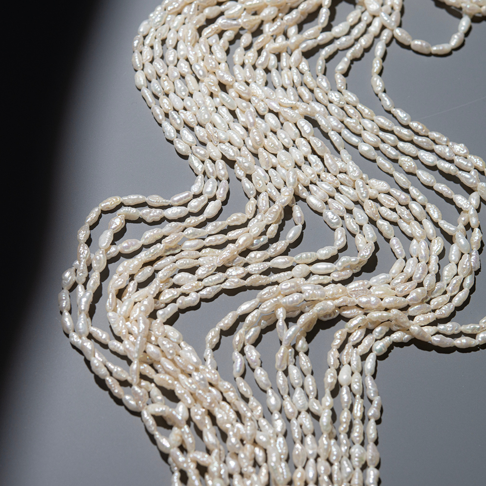 Жемчуг культивированный Кеши, белый, 4*8-9мм