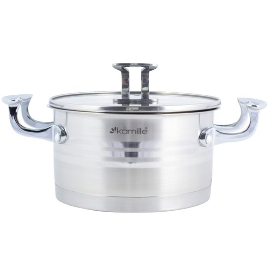 Кастрюля 4,4 л. из нержавеющей стали Kamille KM 5856 с крышкой