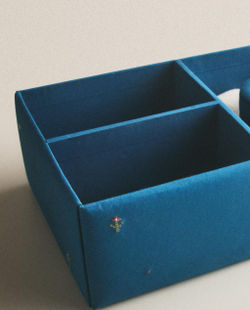 Zara Home Корзина из плетёной бумаги, цвет синий, 39 см