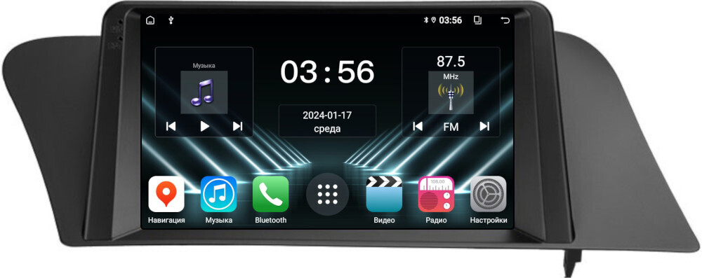 Магнитола для Lexus RX270, RX350 AL10 2009-2012 (ШГУ цветной, поддержка штатного меню, рамка тип 2) - FarCar DX9-9634F2B1 монитор 9" IPS на Android 13, 4+64Гб, CarPlay