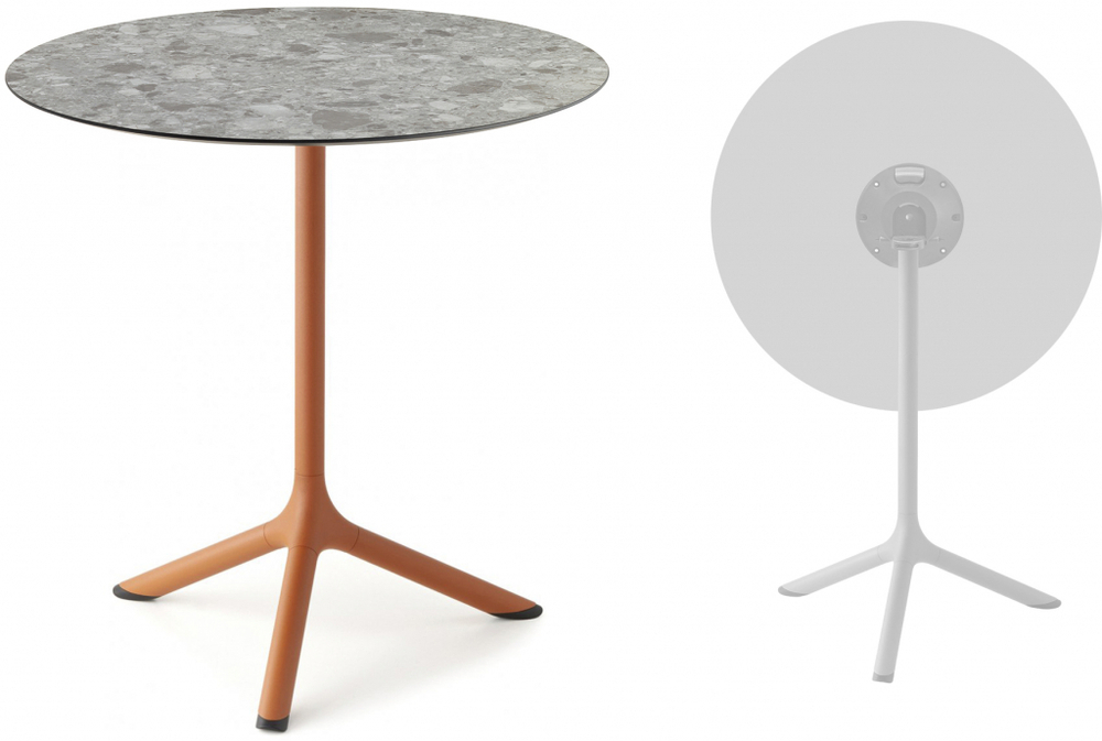 Стол ламинированный обеденный складной Scab Design Tripe Folding, терракотовый, зернистый