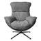 Кресло Hugo тёмно-серая экокожа, шенилл