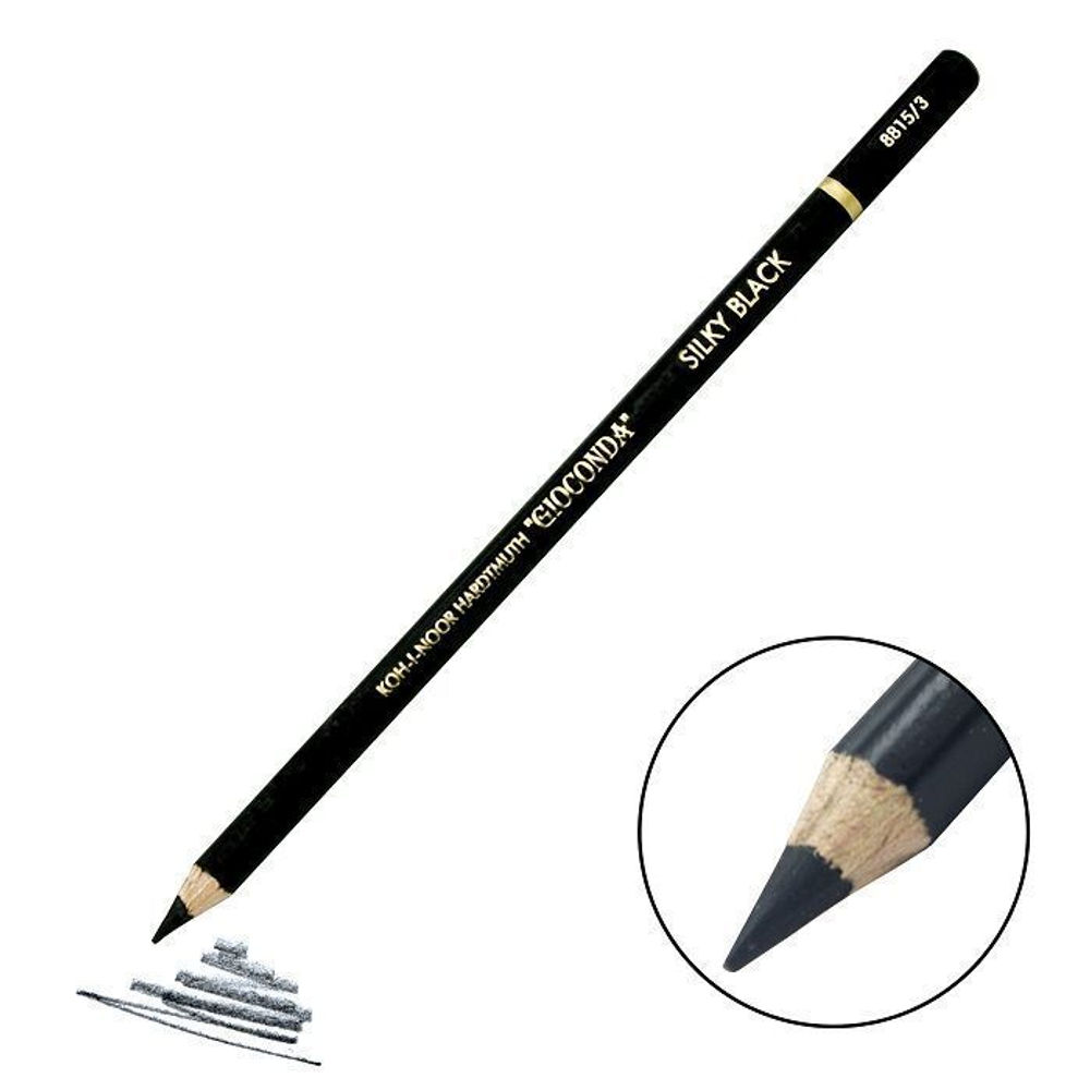 Карандаш цветной черный матовый GIOCONDA SILKY 8815, H