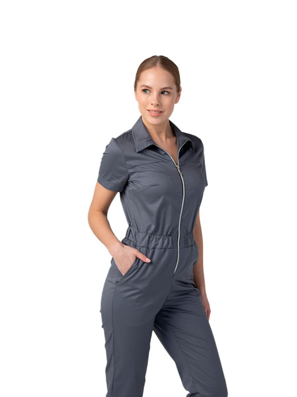 Комбинезон медицинский женский Dr. Nice DRN270, графит, 42