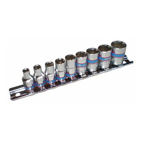 KING TONY (2509MR) Набор торцевых головок 1/4", 6-гранные, 4-13 мм, 9 предметов