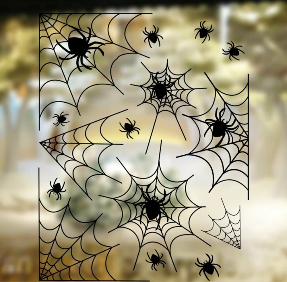 Наклейки «Паутинки» 43*30 см, 15 шт, 1 лист