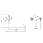 Смеситель для ванны, РМС, с кран-буксой, хром, SL118-140