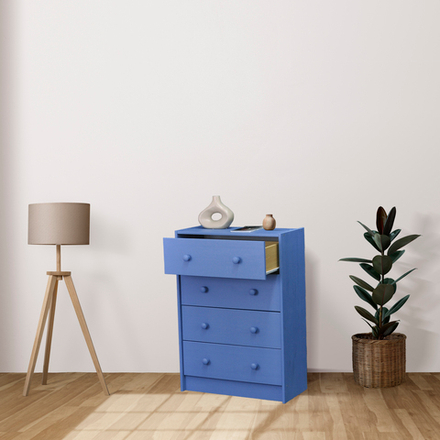 Синий Комод 4 ящика Икеа Раст из массива сосны