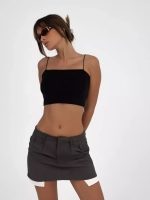 Черный кроп топ укороченный под пиджак