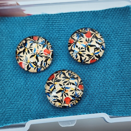 Принт, 16мм, круглый, стеклянный кабошон