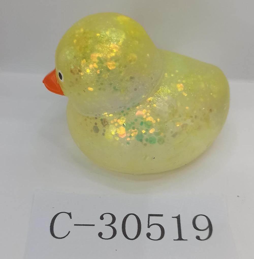 Мякиш Утка сахар с блестками 6 см, 3 цвета микс, с-30519