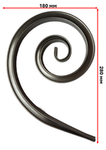 кованый элемент запятая 280х180