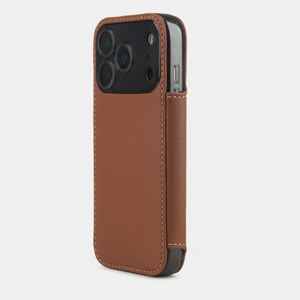 Чехол-книжка кожаная для iPhone 17 Pro Max, теленок цвета карамель