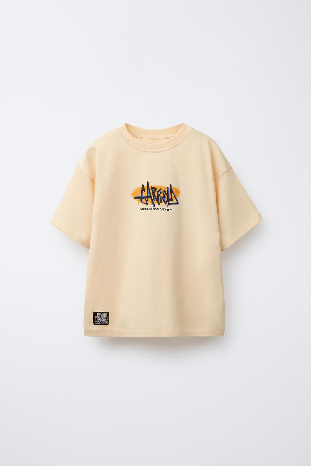 ZARA ФУТБОЛКА С ПРИНТОМ GARFIELD © PAWS INC, МАНДАРИНОВЫЙ