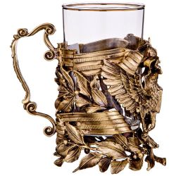 СТАКАН С ПОДСТАКАННИКОМ "ГЕРБ" 250 МЛ (КОР=1ШТ.)