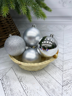 Набор шаров 25шт 8см House of Seasons серебро