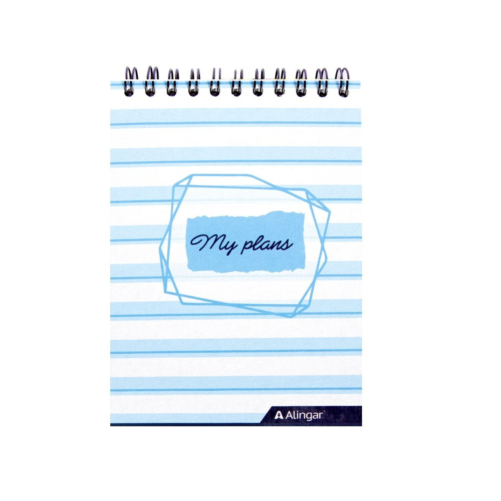 Блокнот А6, гребень, Alingar, мелованный картон, ассорти, 60 л., клетка, "MIX New"