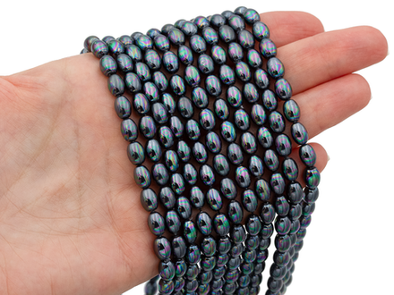 Жемчуг 5х8мм, рис "Майорка" (нить)