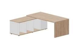 Стол на опорной сервисной тумбе (левый) 180(+0/15/30)х180х73.5см